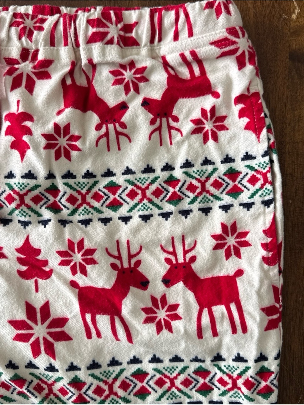 Hanna Andersson Unisex M Pajama Pants Relaxed Flannel Pockets Reindeer Lounge - Picture 3 of 7